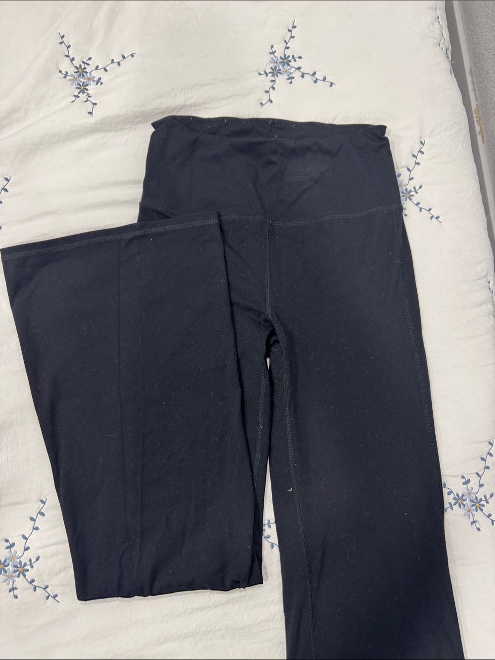 Women Black Active Leggings - High Waist flare